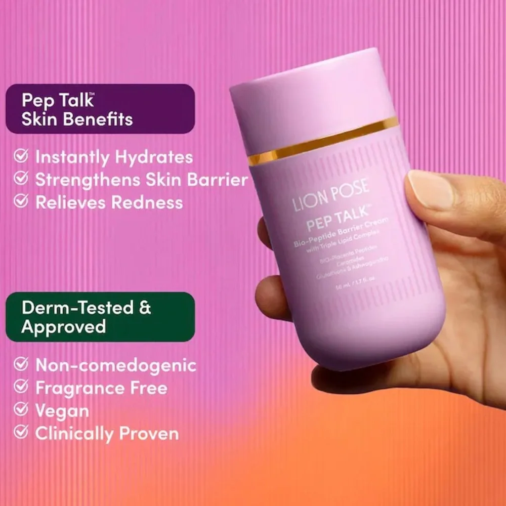 Lion Pose Pep Talk Barrier Repair Cream with Peptides + Ceramides - Picture 3 of 12